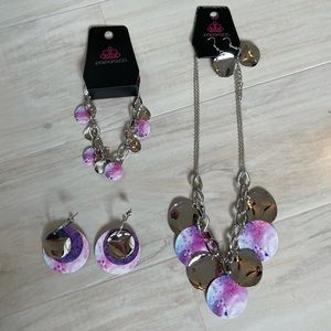 Paparazzi Purple & Silver Jewelry Set